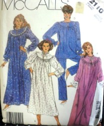 2110  MCCALLS 1985 PULLOVER ROBE,NIGHTGOWN, PAJAMAS PATTERN LG 18-20 OR MEDIUM 14-16 CHOICE